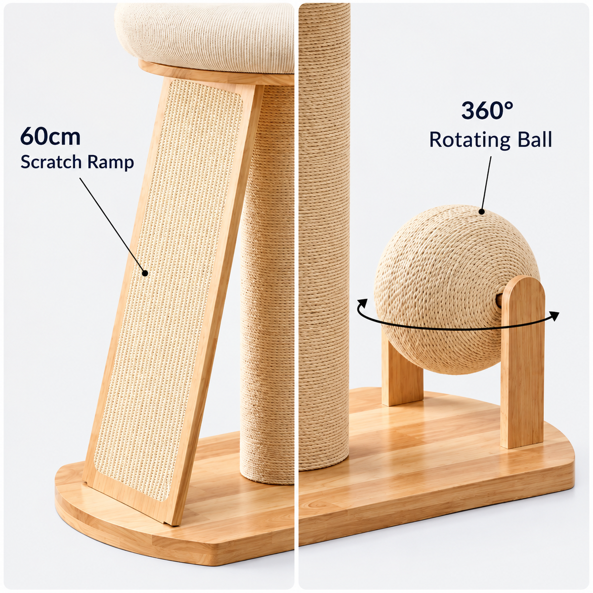 Cat Scratching Post with Bed & Ball Toy