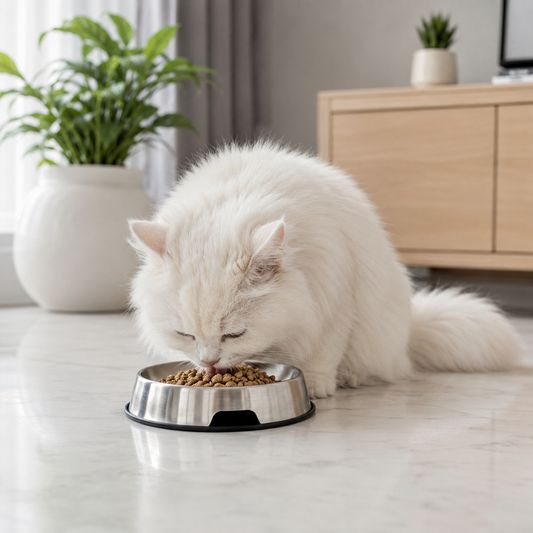 Stainless Steel Cat Bowl with Anti-Slip Base | Whisker-Friendly Feeding Dish