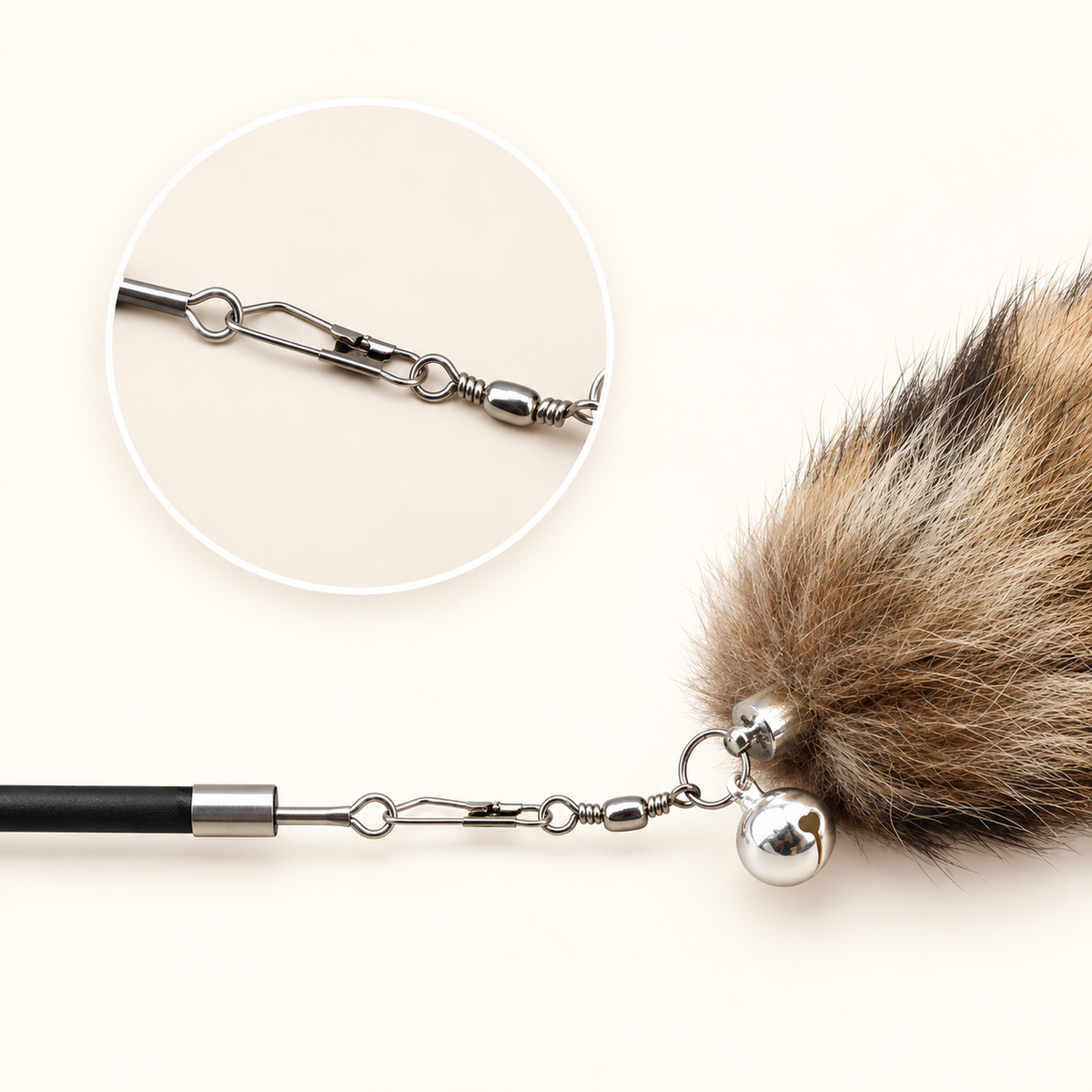 Retractable Cat Teaser Wand with Fluffy Toy