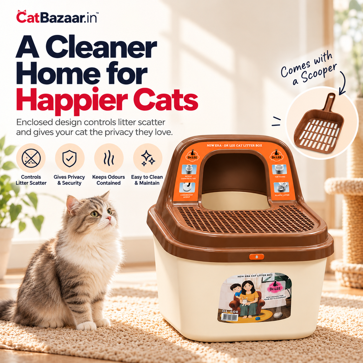Enclosed Cat Litter Box