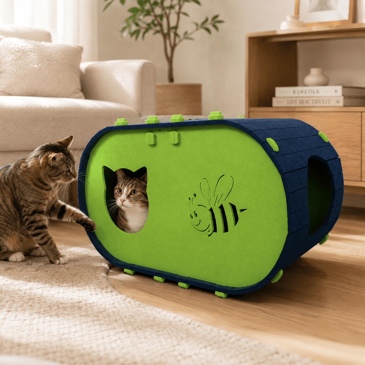 Felt Cat Tunnel House with Scratcher - Catbazaar.in