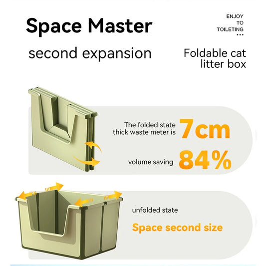 Foldable Cat Litter Box I Travel Litter Box