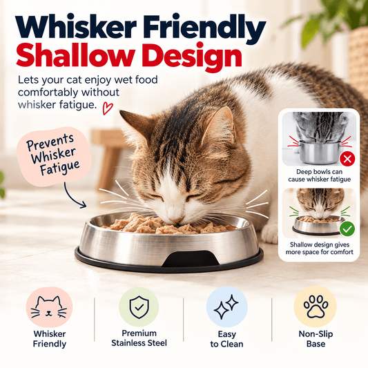 Stainless Steel Cat Bowl – Anti-Slip - Catbazaar.in