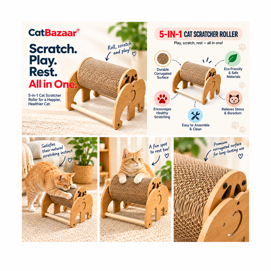 Elephant Cat Scratcher – Engaging Wooden Toy