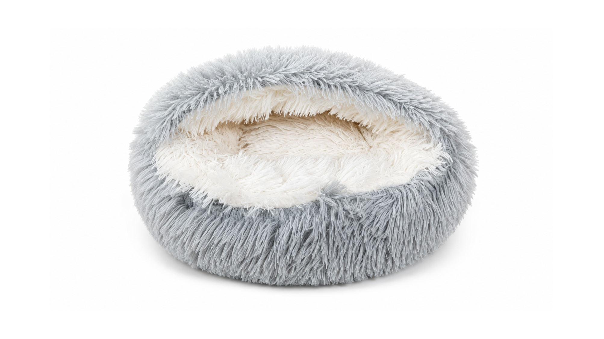 Cozy Cat Cave Bed - Ultra-Soft Plush Calming Pet Donut Hooded Bed
