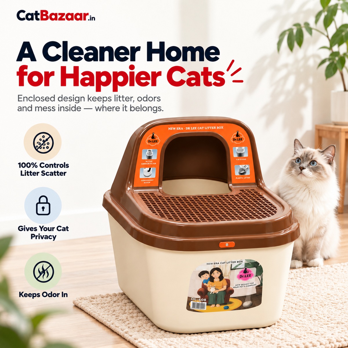 Enclosed Cat Litter Box