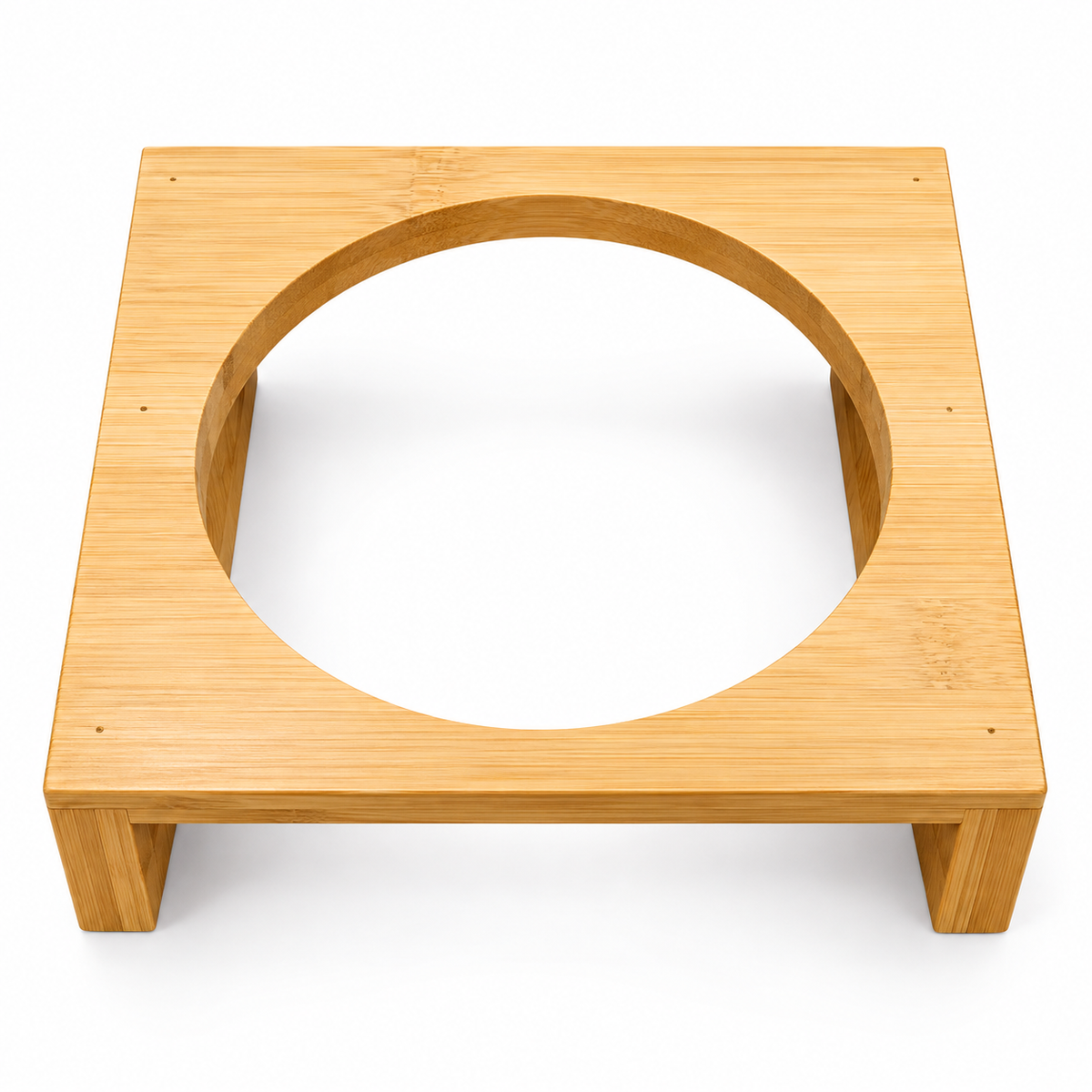 Ceramic  food bowl with handle-Wooden Stand
