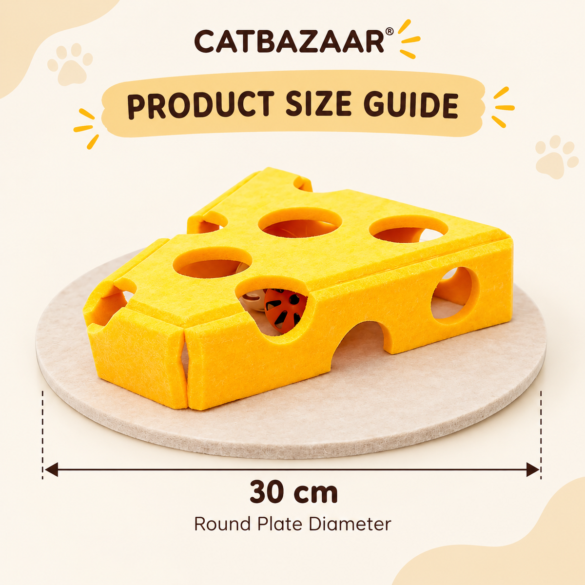 Cheese Puzzle Cat Toy – ITreat Game & Scratcher