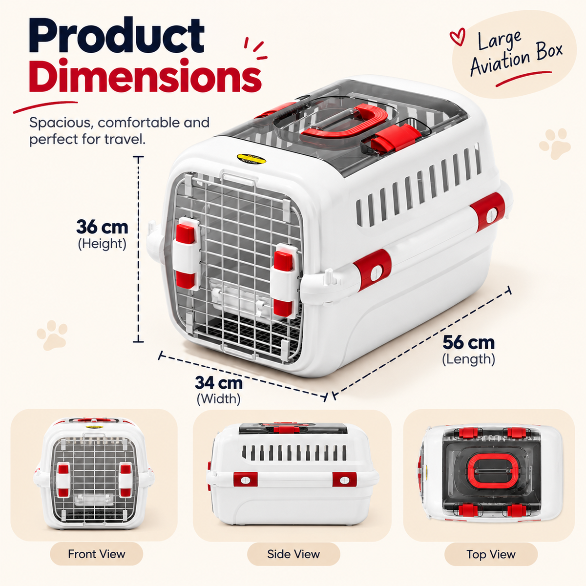 Hard-Shell Cat Carrier – Secure Travel Crate for Cats