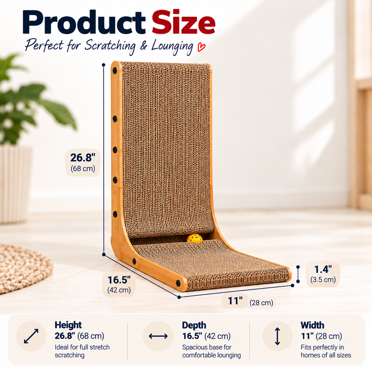L-Shaped -Corrugated Scratch Board with Ball Track