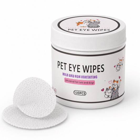 Pet Eye Wipes for Cats & Dogs – Mild Non-Irritating Round Eye Cleaning Wipes, 130 PCS