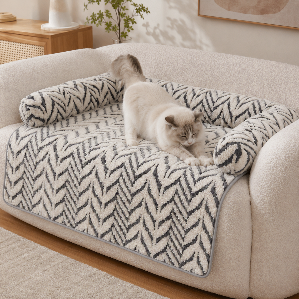 Plush Pet Sofa Protector Bed for Cats | Luxury Couch Cover