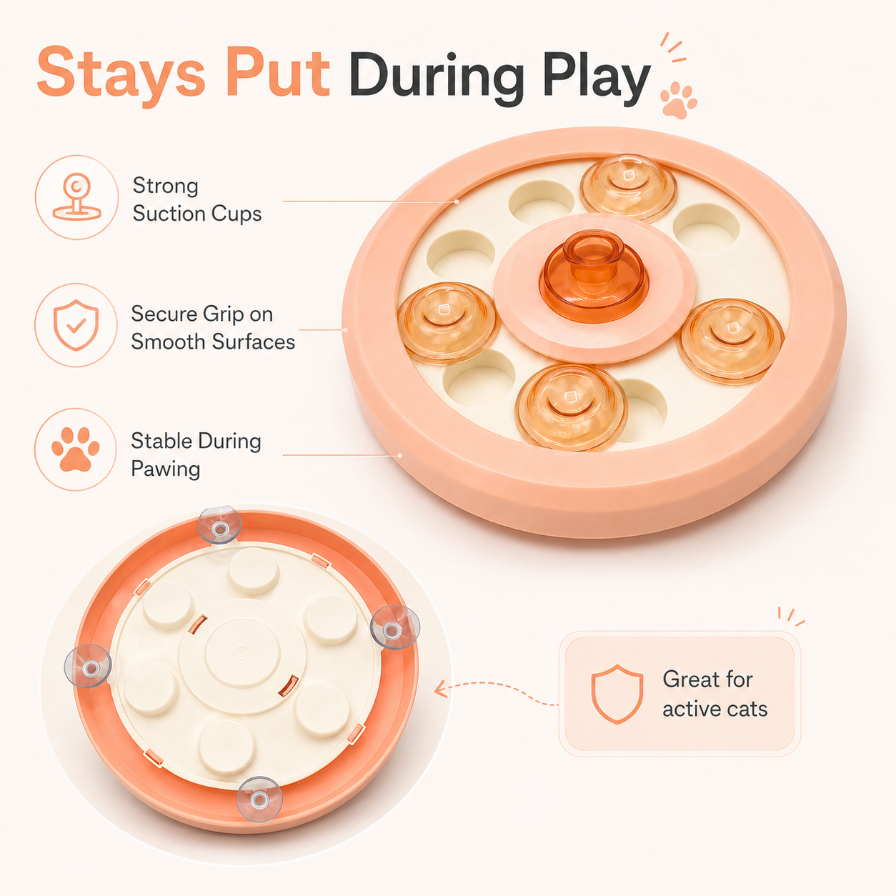 Interactive Puzzle Feeding Toy for Cats & Dogs | Anti-Slip, Mental Enrichment Food Dispenser