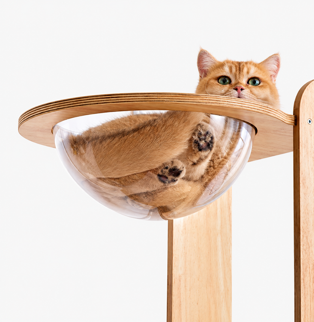 Solid Wood Multi-Level Cat Tower - 183cm