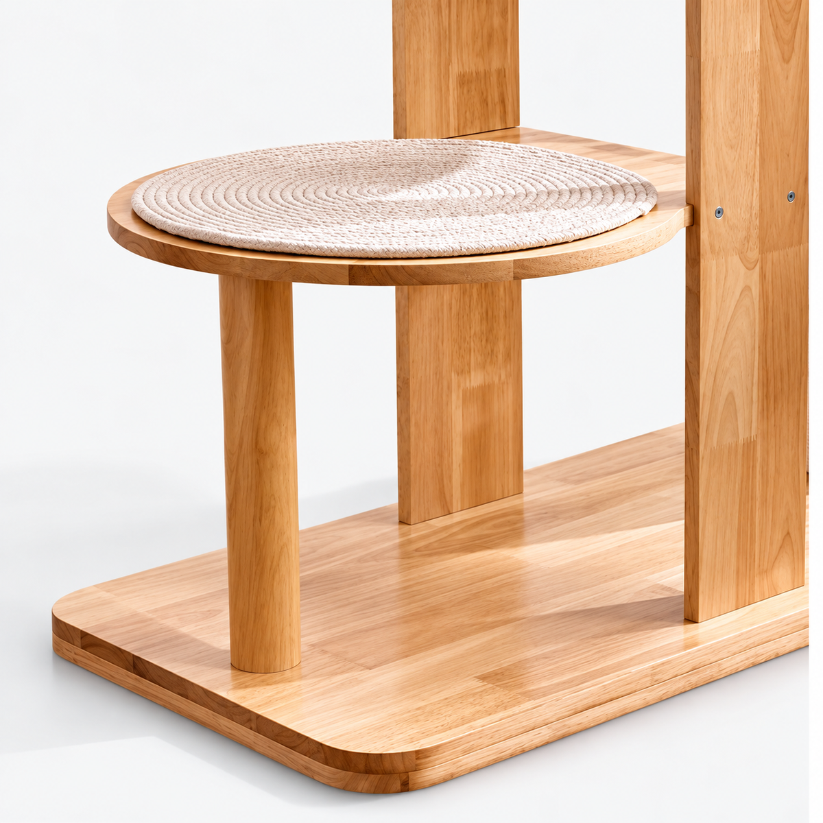 Solid Wood Multi-Level Cat Tower - 183cm