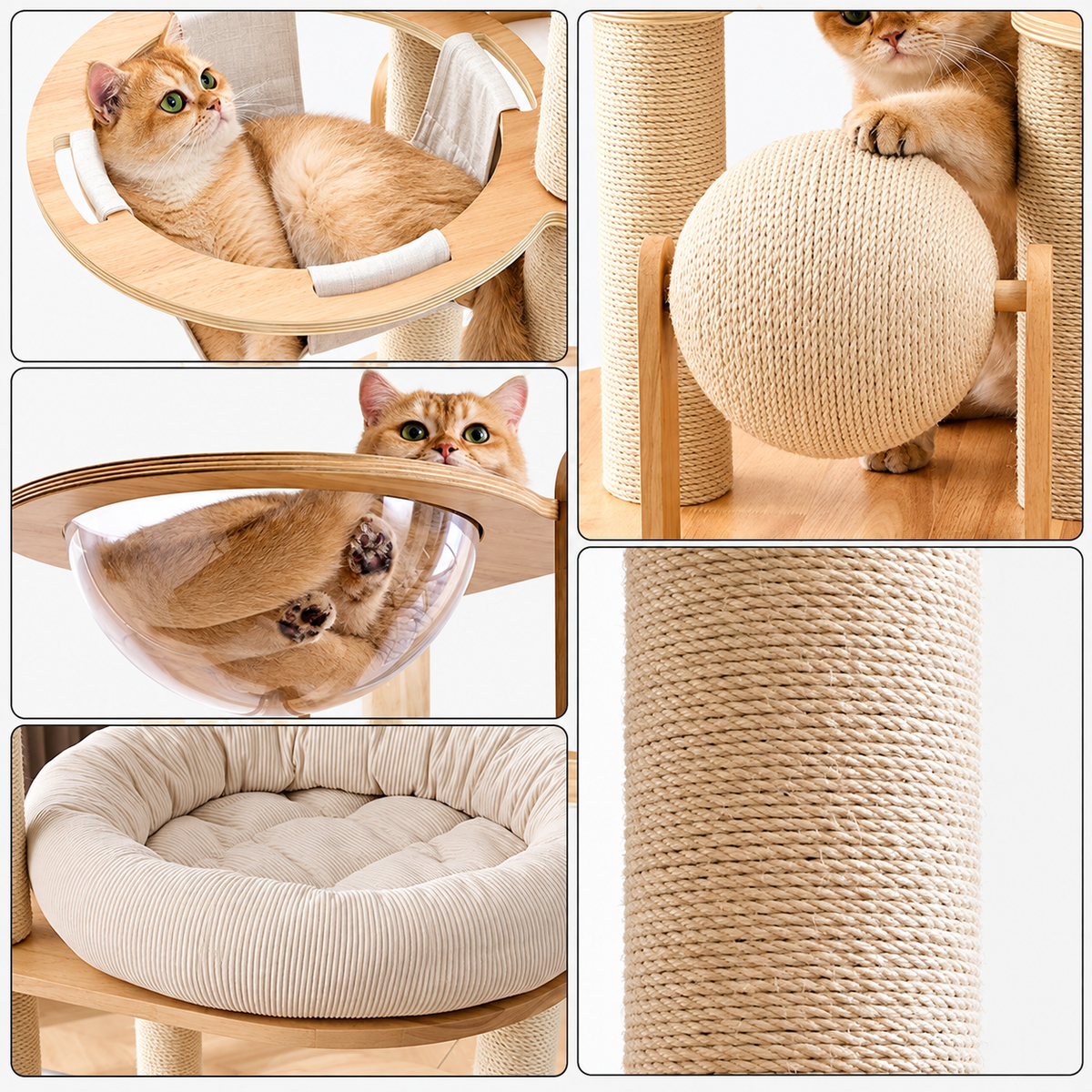 Multi-Level Cat Tree with Scratching Posts & Hammock