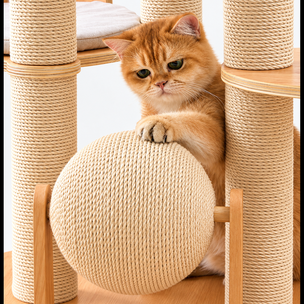 Multi-Level Cat Tower with Scratching Posts & Cozy Beds