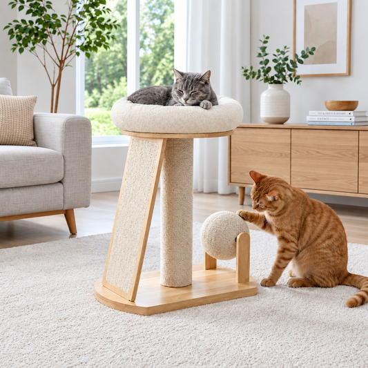 Cat Scratching Post with Bed & Ball Toy