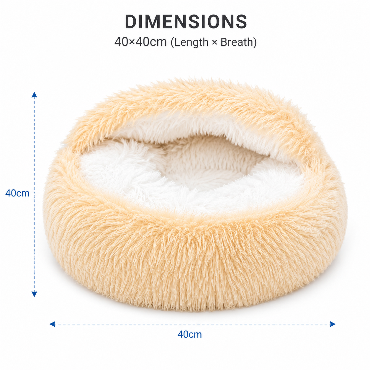 Cozy Cat Cave Bed - Ultra-Soft Plush Calming Pet Donut Hooded Bed
