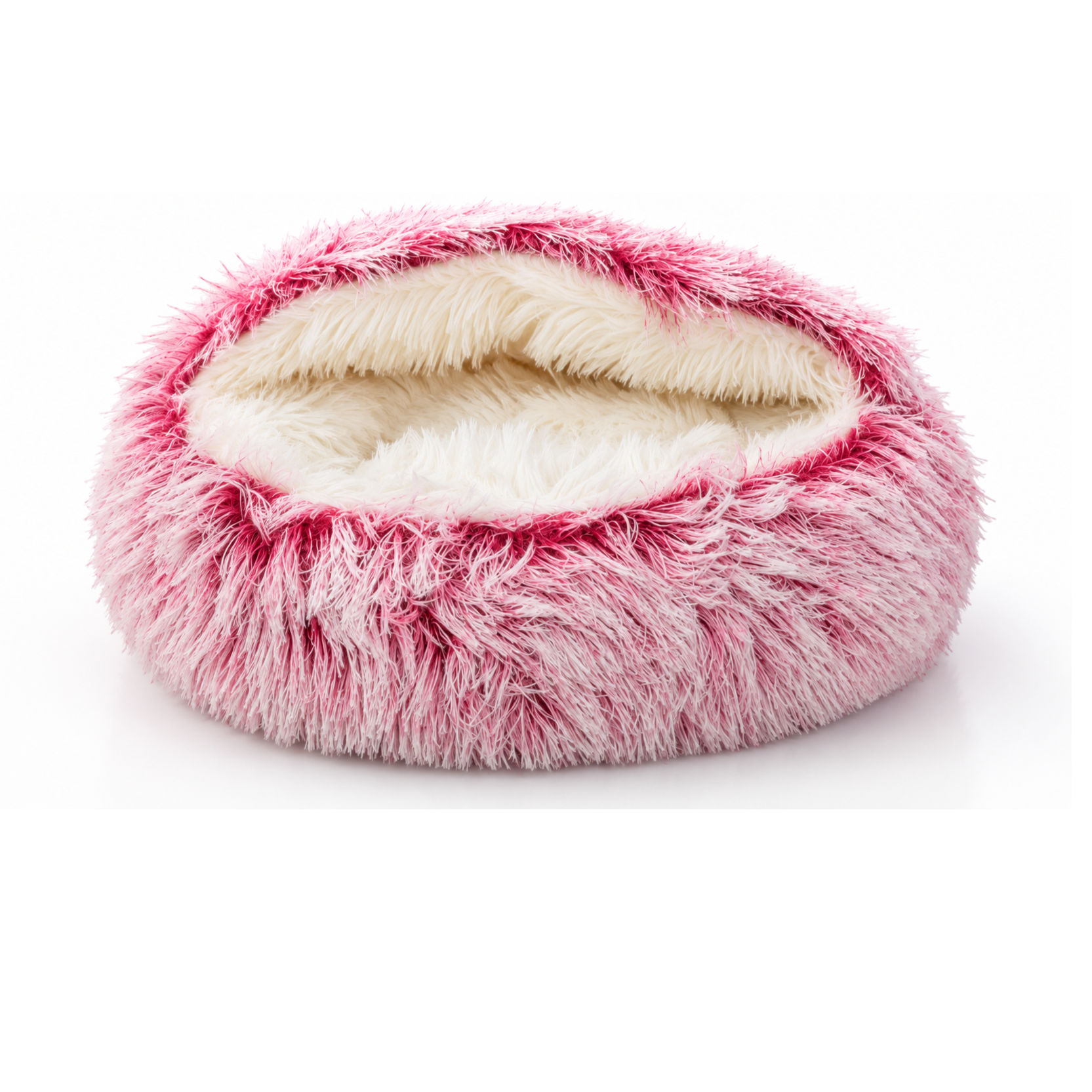 Cozy Cat Cave Bed - Ultra-Soft Plush Calming Pet Donut Hooded Bed