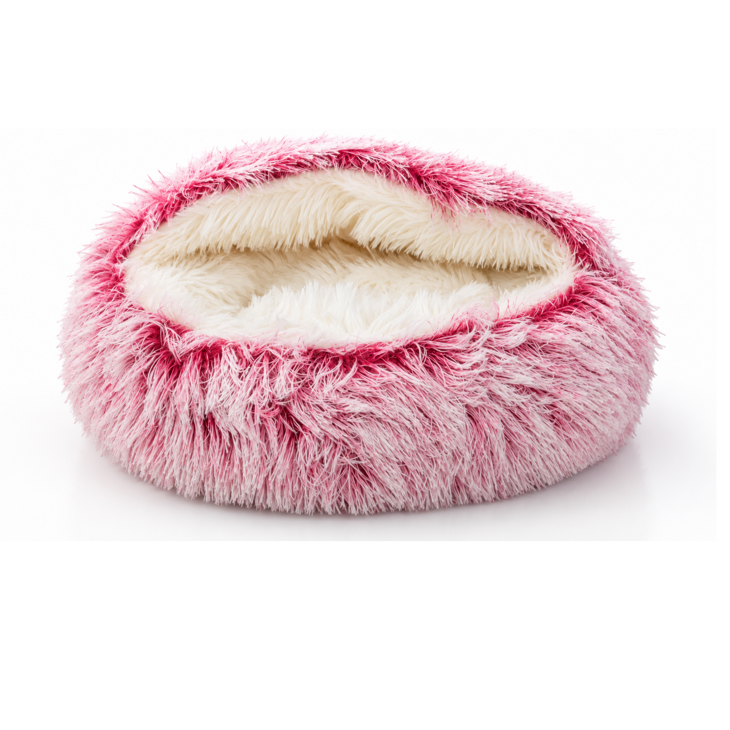 Cozy Cat Cave Bed - Ultra-Soft Plush Calming Pet Donut Hooded Bed
