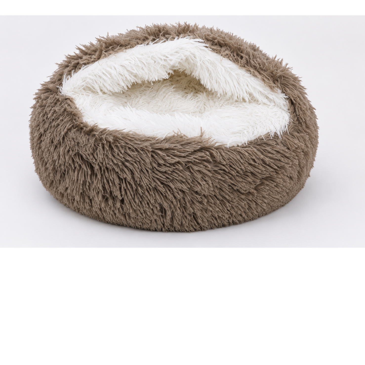 Cozy Cat Cave Bed - Ultra-Soft Plush Calming Pet Donut Hooded Bed