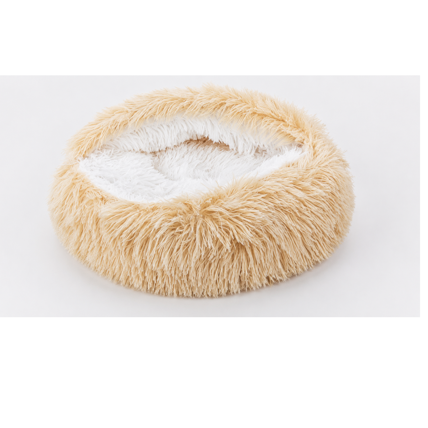 Cozy Cat Cave Bed - Ultra-Soft Plush Calming Pet Donut Hooded Bed