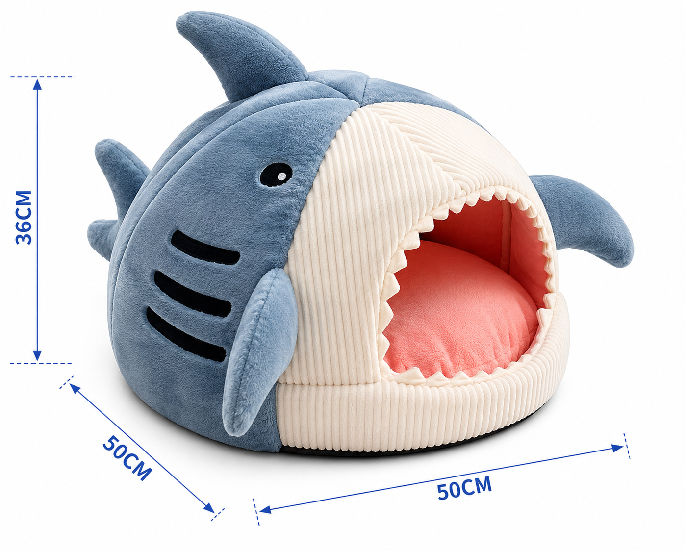 Shark Cozy Cat Cave Bed – Ultra-Soft Enclosed Warm Hideout