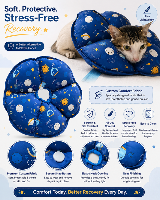 Recovery E-Collar for Cats – Soft Protective Recovery Collar