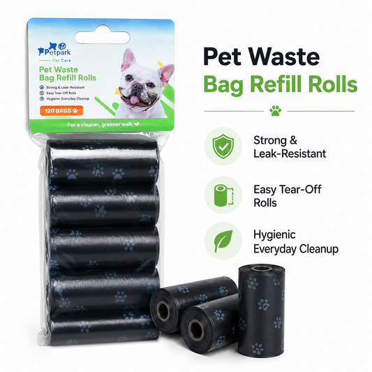 Pet Waste Bag Refill Rolls – Strong Leak-Resistant Poop Bags for Dogs & Cats | 120 Bags