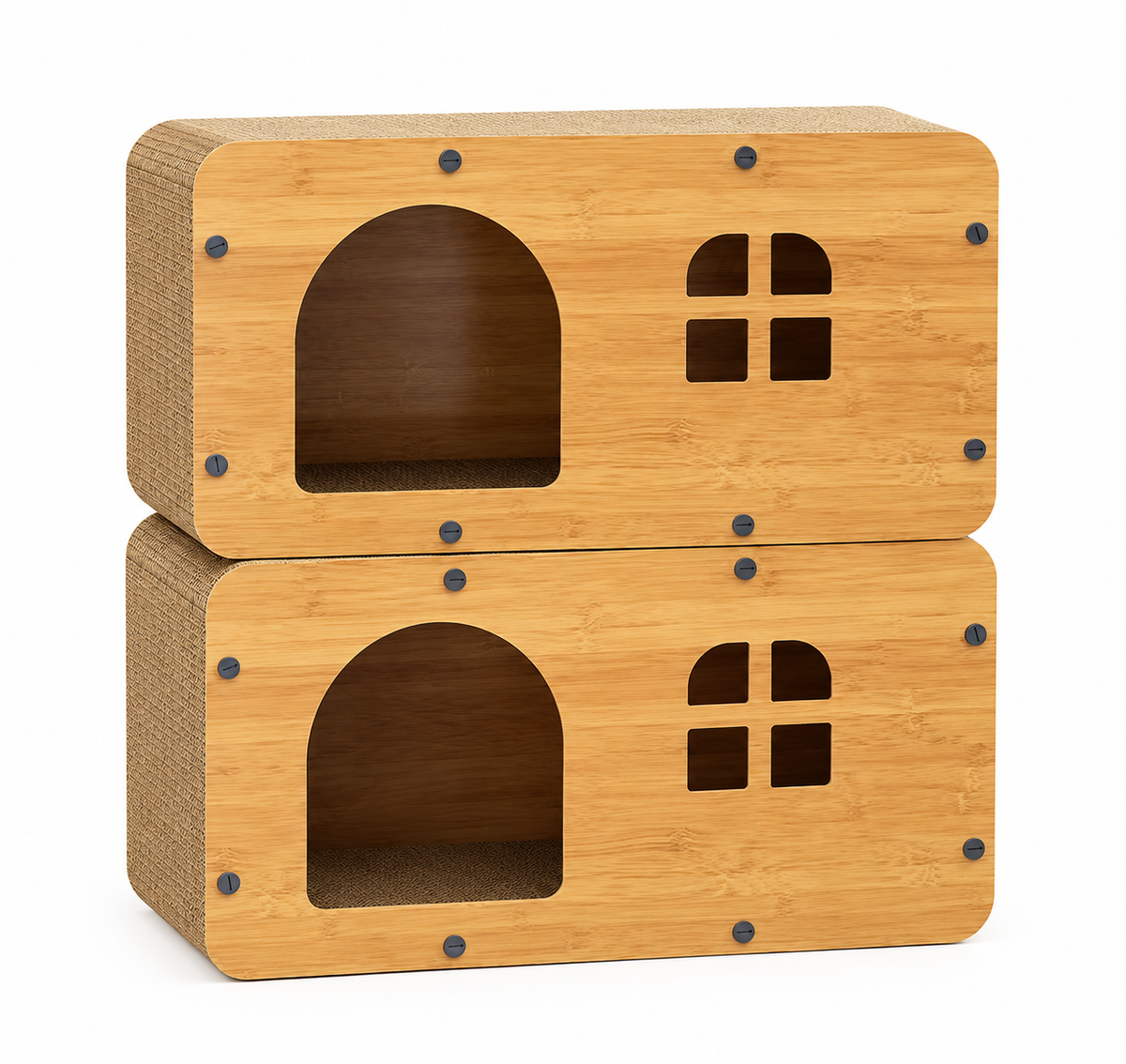 Wooden Cat House – Double Scratcher & Hideout