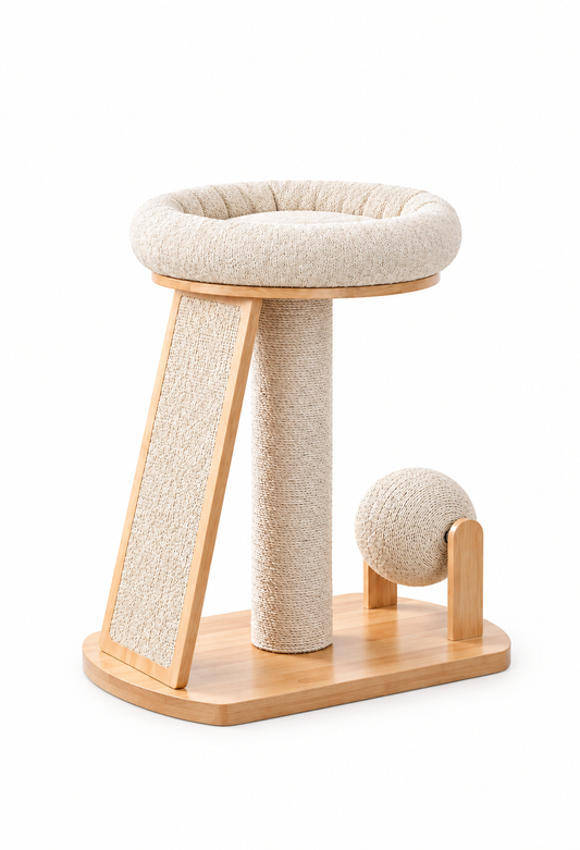 Cat Scratching Post with Bed & Ball Toy