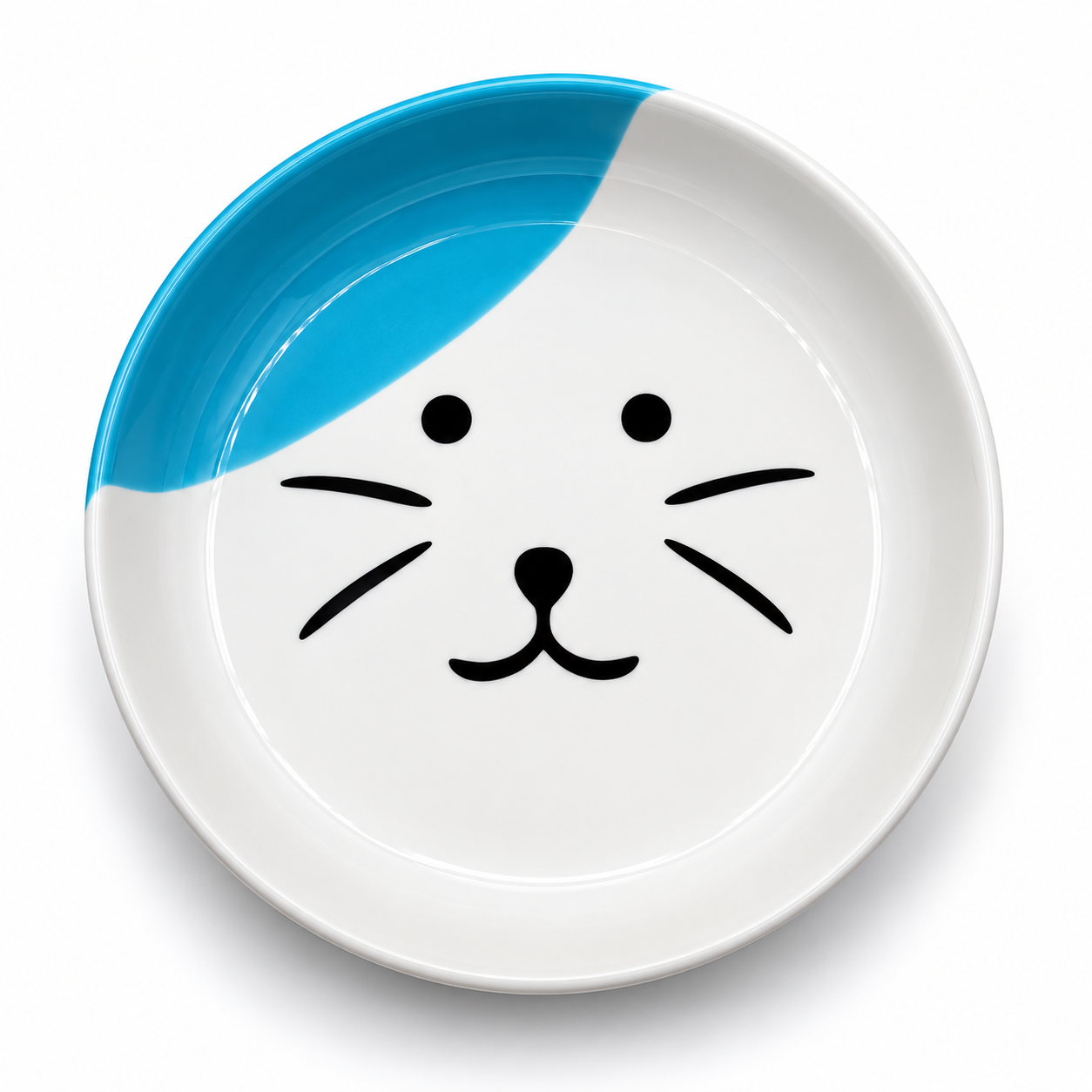 Cute Cat Face Ceramic Feeding Plates
