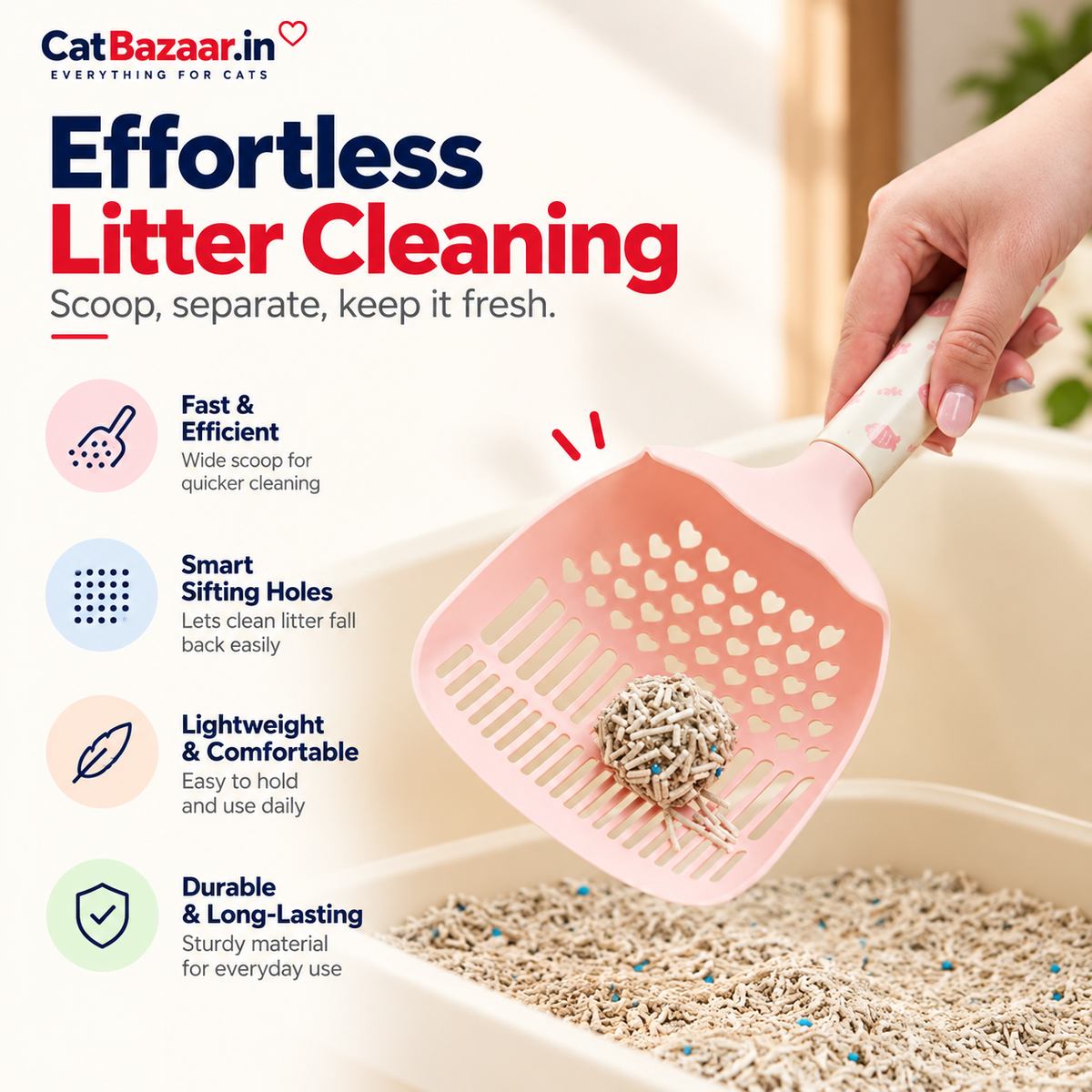 Cat Litter Scoop – Fast-Sifting & Ergonomic