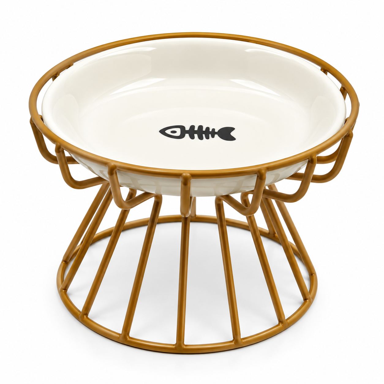 Elevated Cat Bowl – Ceramic Bowl with Metal Stand