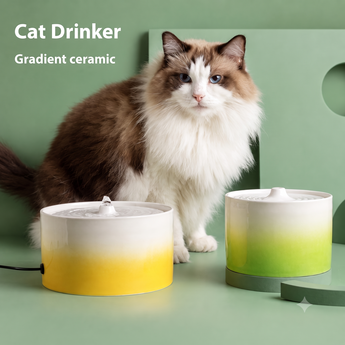 Ceramic Cat Water Fountain – Quiet Flow