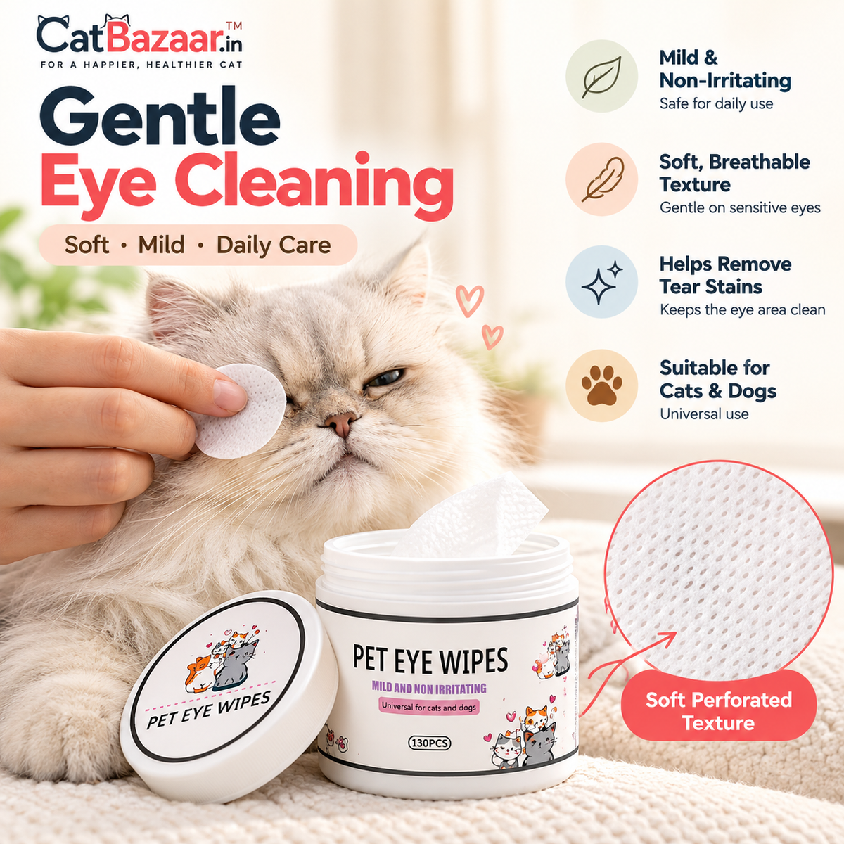 Pet Eye Wipes – 130 PCS
