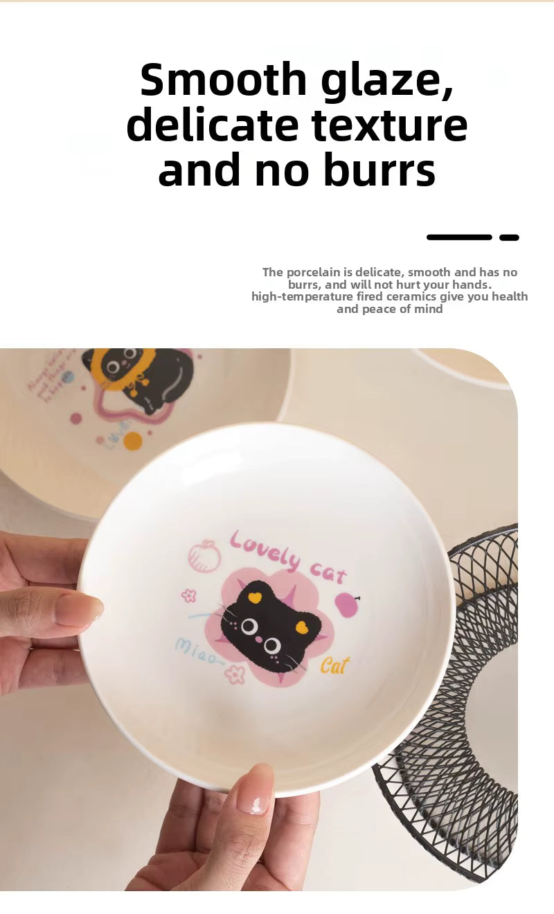 Elevated Ceramic Cat Bowl | Anti-Whisker Fatigue Feeding Bowl | Raised Food Bowl for Cats