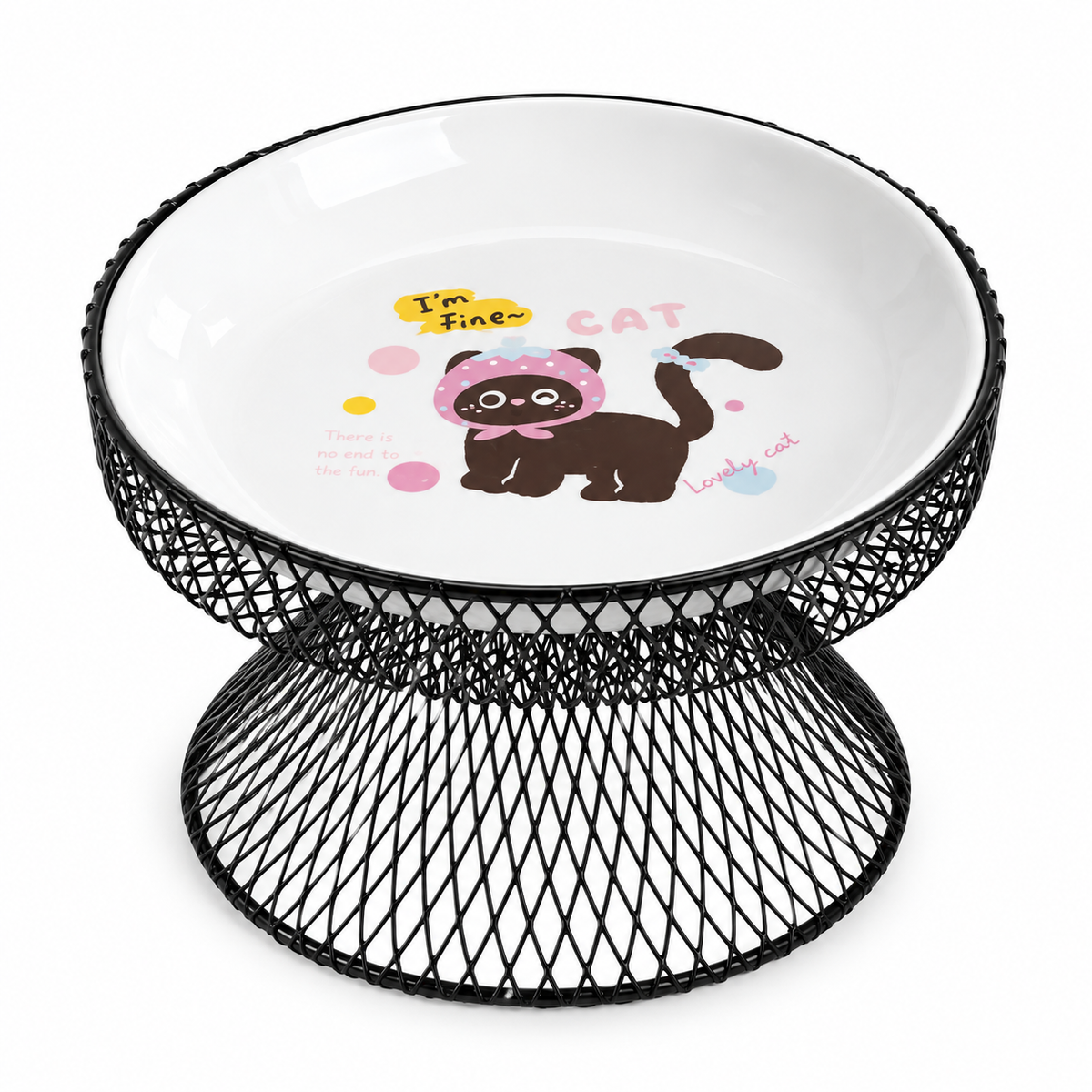 Ceramic Raised Cat Bowl – Whisker-Friendly Design
