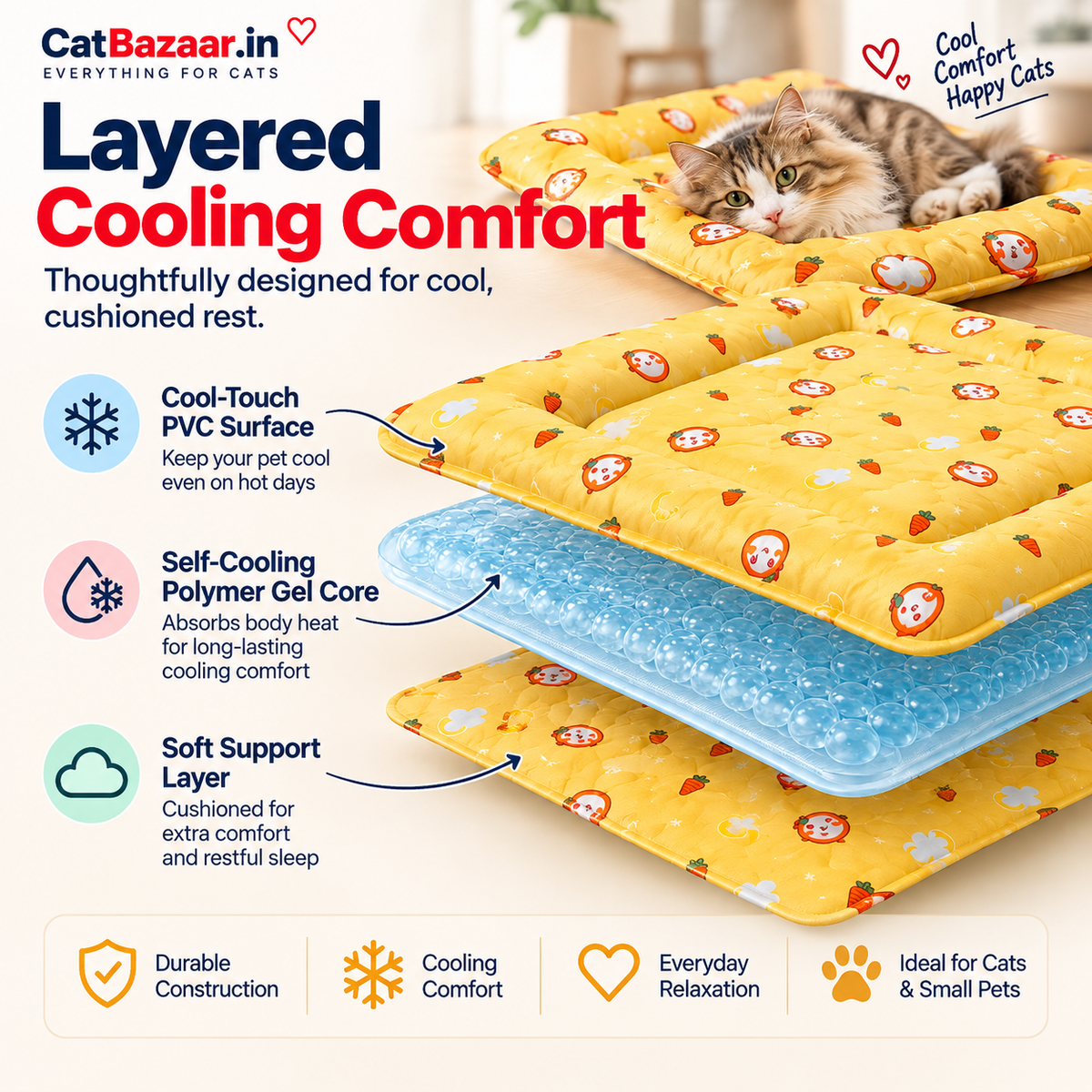 Cooling Comfort Mat for Cats & Small Pets