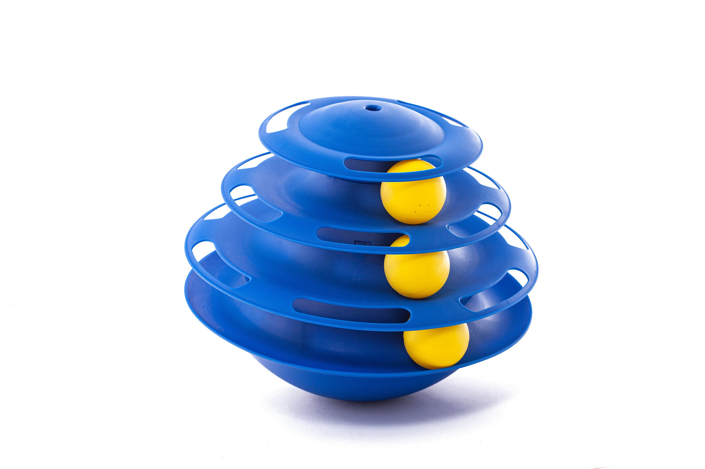 Interactive Cat Toy Tower with Feather Teaser | 3-Tier Ball Track Stimulator