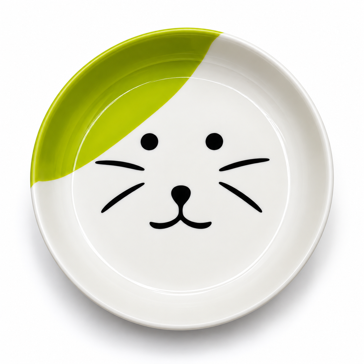 Cute Cat Face Ceramic Feeding Plates
