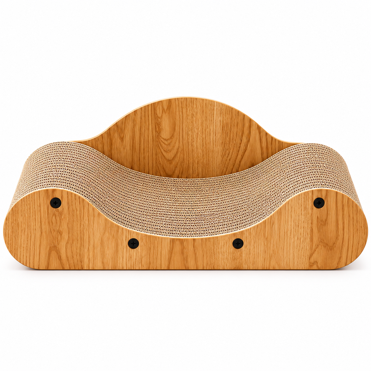 Wooden Cat Scratcher Bed & Curved Lounger