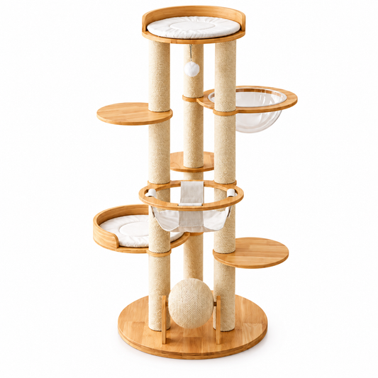 Multi-Level Cat Tree with Hammock & Scratching Posts | CatBazaar
