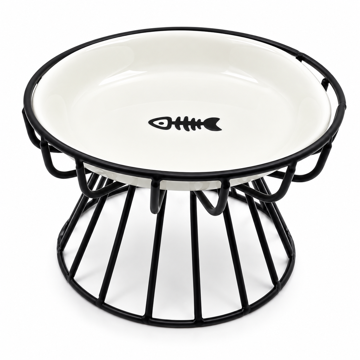 Elevated Cat Bowl – Ceramic Bowl with Metal Stand