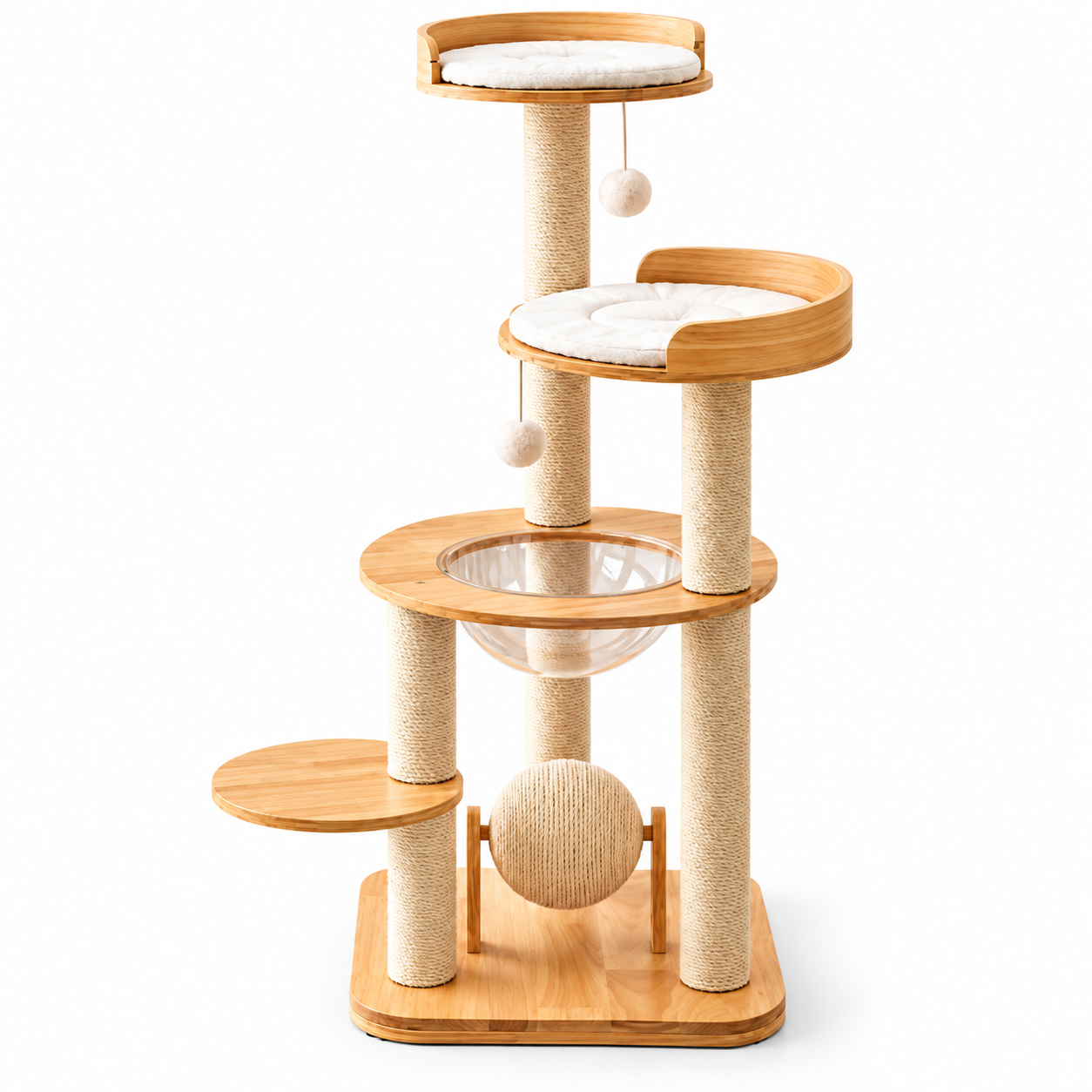 Multi-Level Cat Tower with Scratching Posts & Cozy Beds