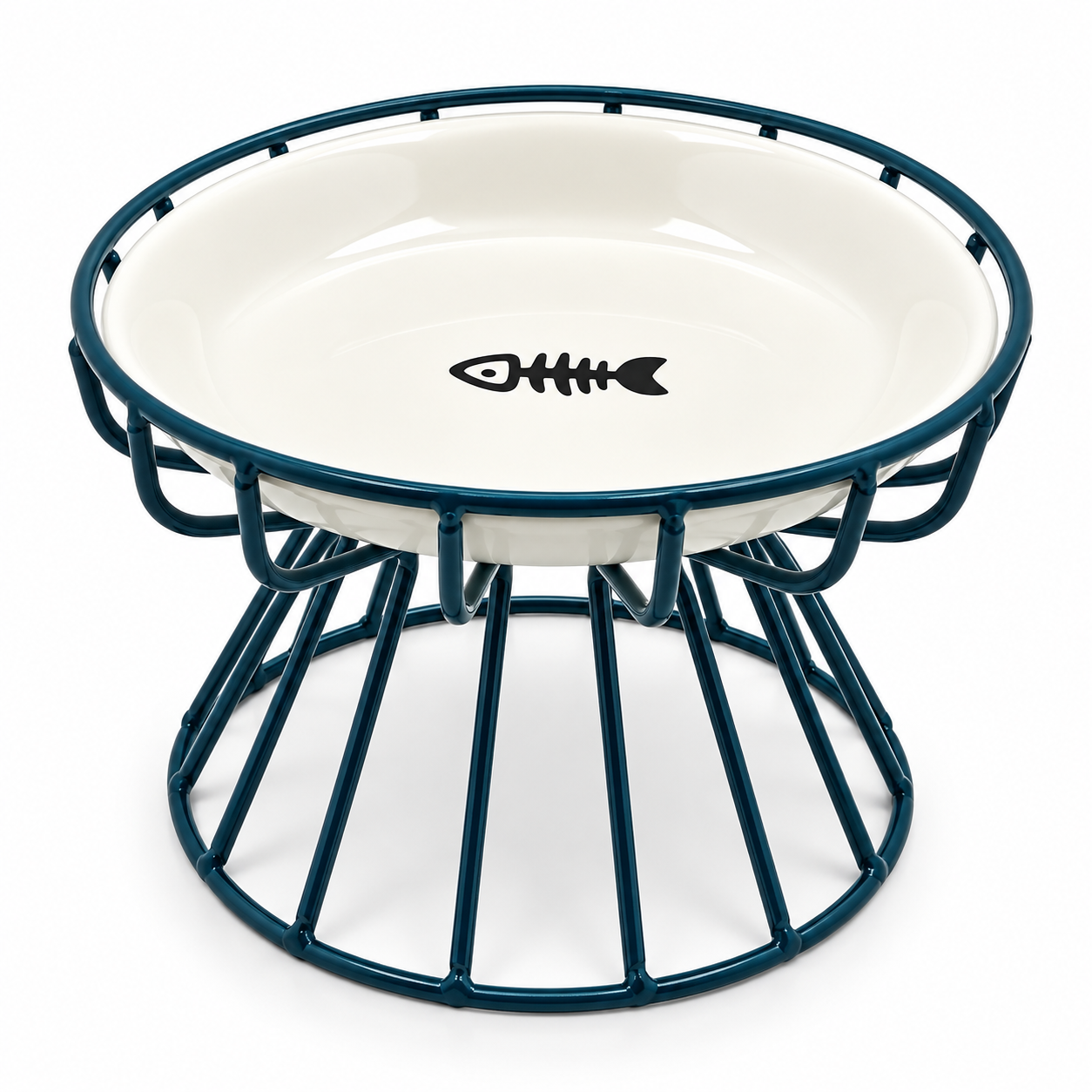 Elevated Cat Bowl – Ceramic Bowl with Metal Stand