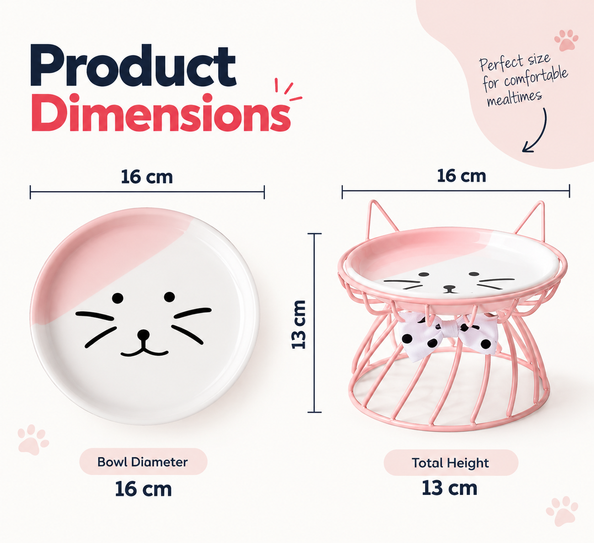Elevated Cat Bowl Stand-Whisker-Friendly