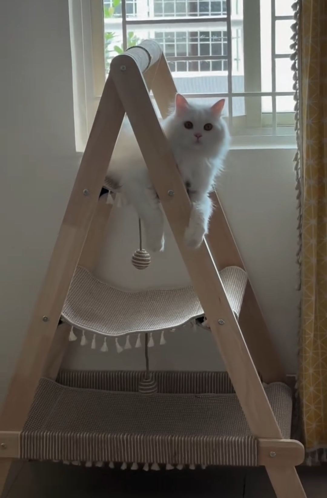 Multi-Level Wooden Cat Climbing Frame – Scratch, Climb & Relax