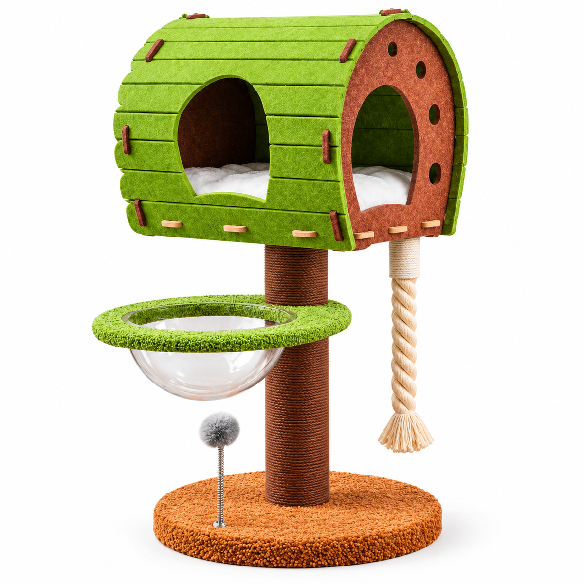 Multi-Level Cat Tree with House, Scratcher & Hammock